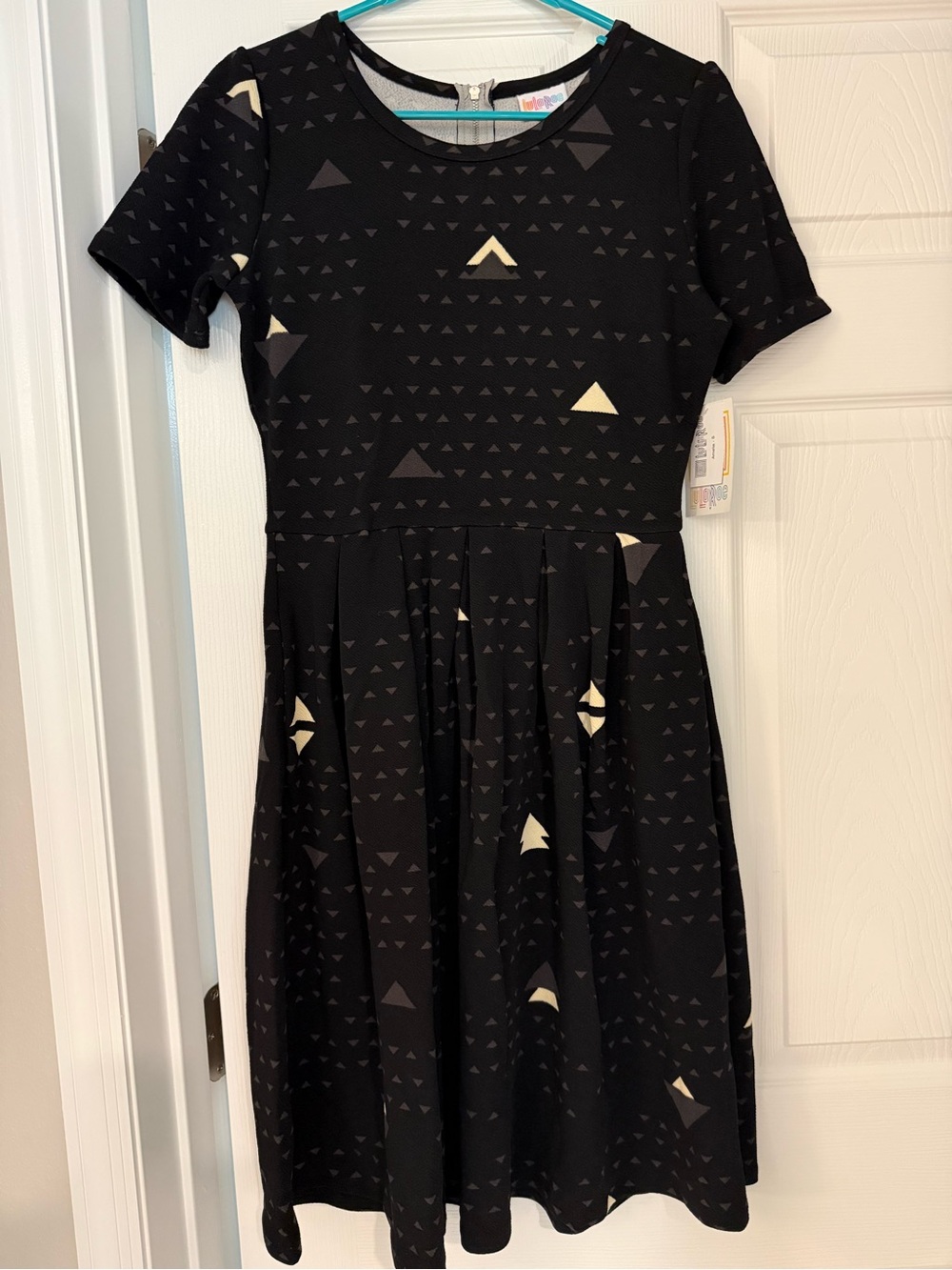 Lularoe Amelia Dress - black with triangle print